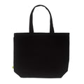 Black tote bag on a white background