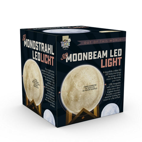 Box of 3D Moonbeam LED Light with moon design on a white background
