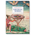 Book cover of 'Nautical Works' by Jacques de Vaulx with a colorful illustration of a person at a table.