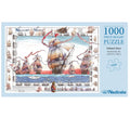 Nelson's Navy 1000 piece jigsaw puzzle showing several ships of Nelsons fleet an a blue sea
