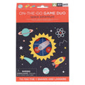 Space-themed game duo packaging with colorful illustrations on a white background