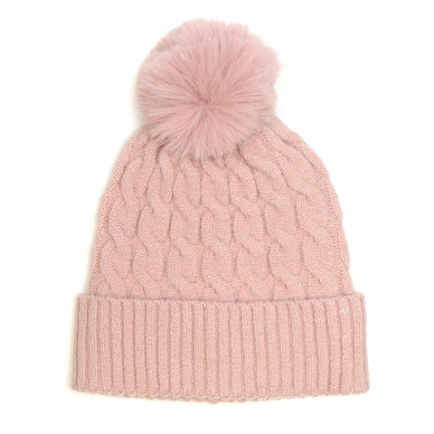 Cable Knit Pom Pom Hat