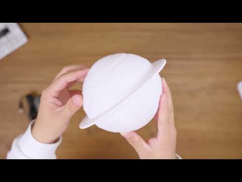 product video for a floating Saturn lamp