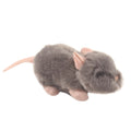 Plush toy grey rat on a white background