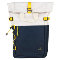 Recycled Roll-top Backpack Navy and Ivory
