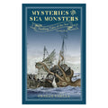 Book cover of 'Mysteries of Sea Monsters' with an illustration of a ship being attacked by a sea monster.