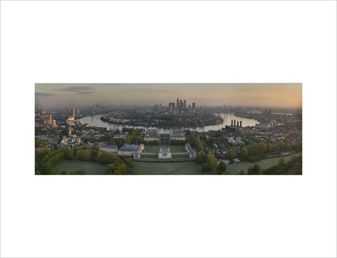 View of National Maritime Museum and Greenwich by UAV Drone Photography