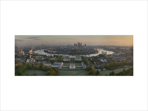 View of National Maritime Museum and Greenwich by UAV Drone Photography