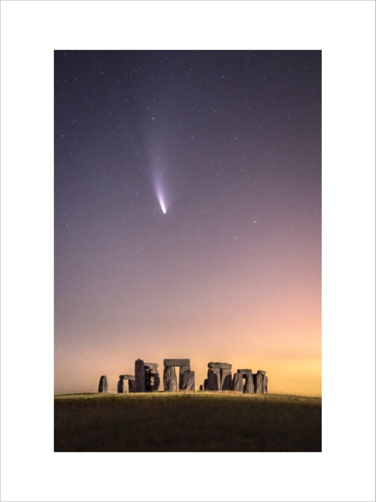 Comet Neowise over Stonehenge (Custom Print)