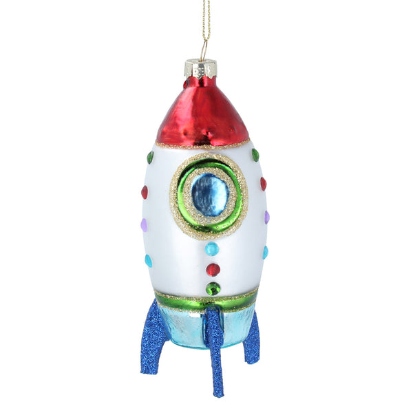 Glass Space Rocket Decoration