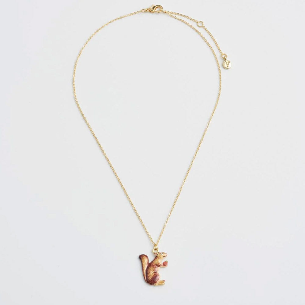 Enamel Squirrel Necklace - 