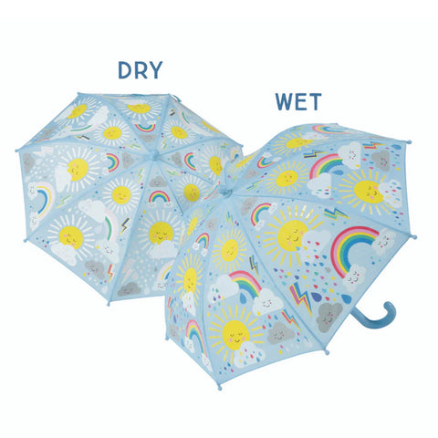 Sun, rainbows, rain and Clouds pattern umbrella for children