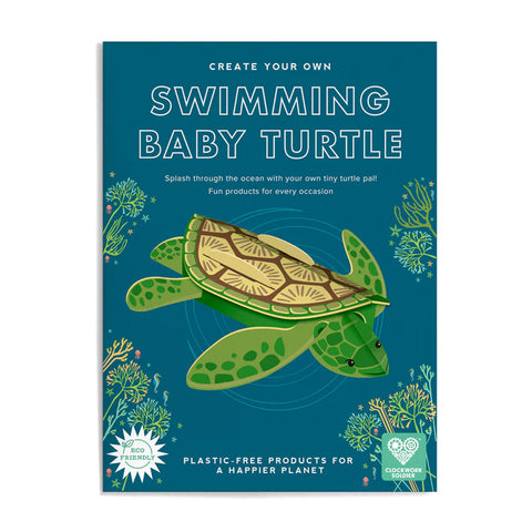 Book cover with a green turtle illustration on a blue background