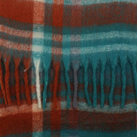 Teal and Rust Large Check Blanket Scarf