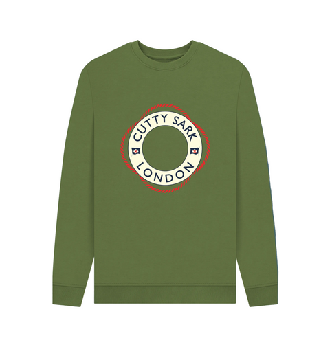 Khaki Printed Cutty Sark Life Ring Sweater Front
