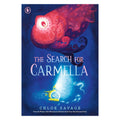 Book cover of 'The Search for Carmella' with a red creature and underwater scene.