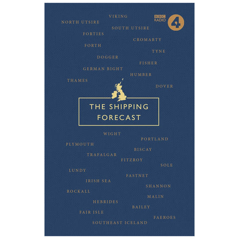 Book cover of 'The Shipping Forecast' with a blue background and white text.