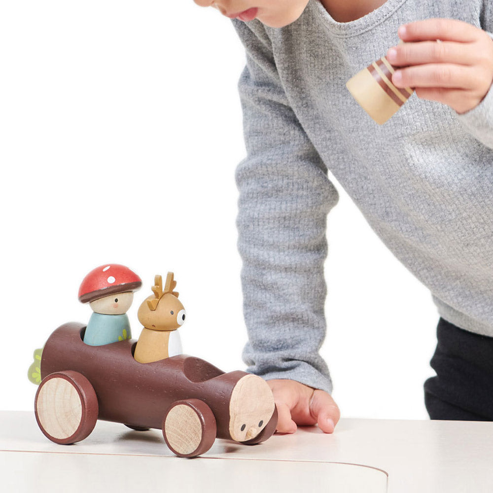 Eco-Friendly Timber Taxi Toy - 