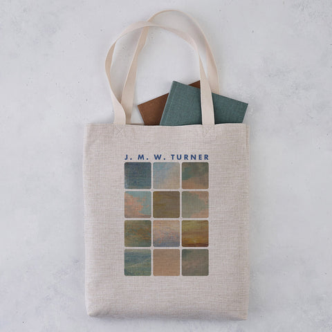 Tote bag with J. M. W. Turner design and books inside 