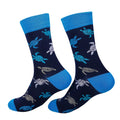 Pair of blue adult's socks with turtles pattern 