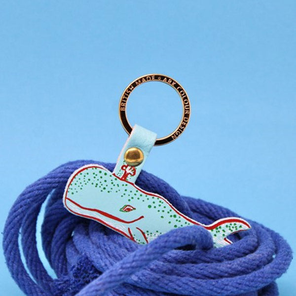 100% Genuine Leather Humpback Whale Keyring, Blue or Pink. Key Fob ...