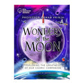 Book cover of 'Wonders of the Moon' with a purple moon and space elements.