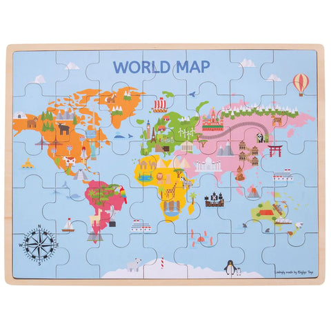 World Map Wooden Jigsaw