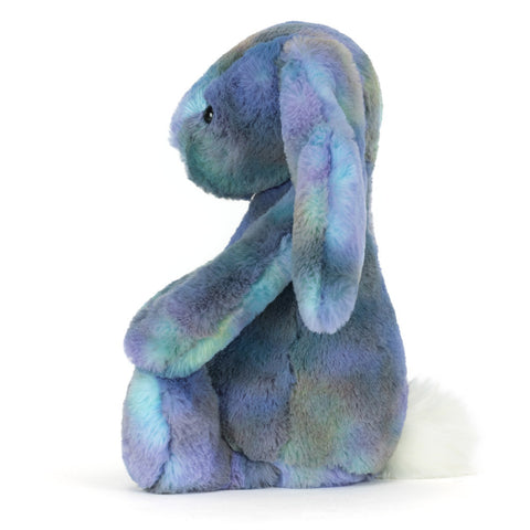 multcolour plush bunny toy side view