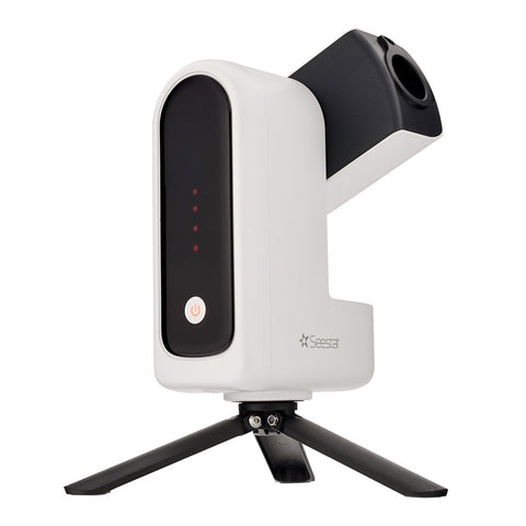 White and black telescope on a white background