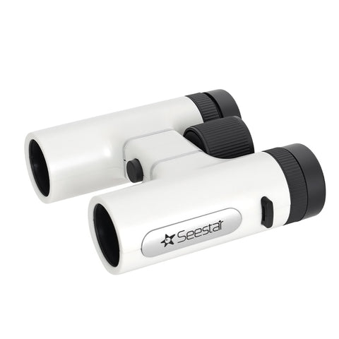 ZWO Seestar Binoculars side view with logo on white background