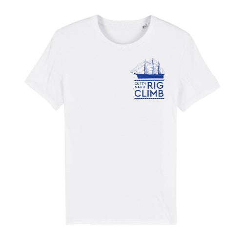 Buy Personalised T-Shirt Cutty Sark Rig Climb Chest Print Blue on White ...