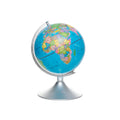 Colourful rotating globe on a silver-coloured stand.