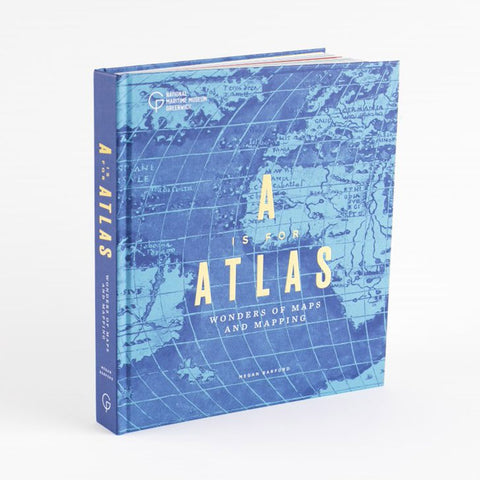 A is for Atlas hardcover book with spine and gold lettering.