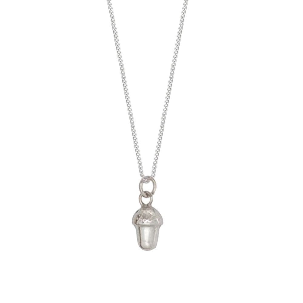 Sterling Silver Acorn Charm Necklace - 