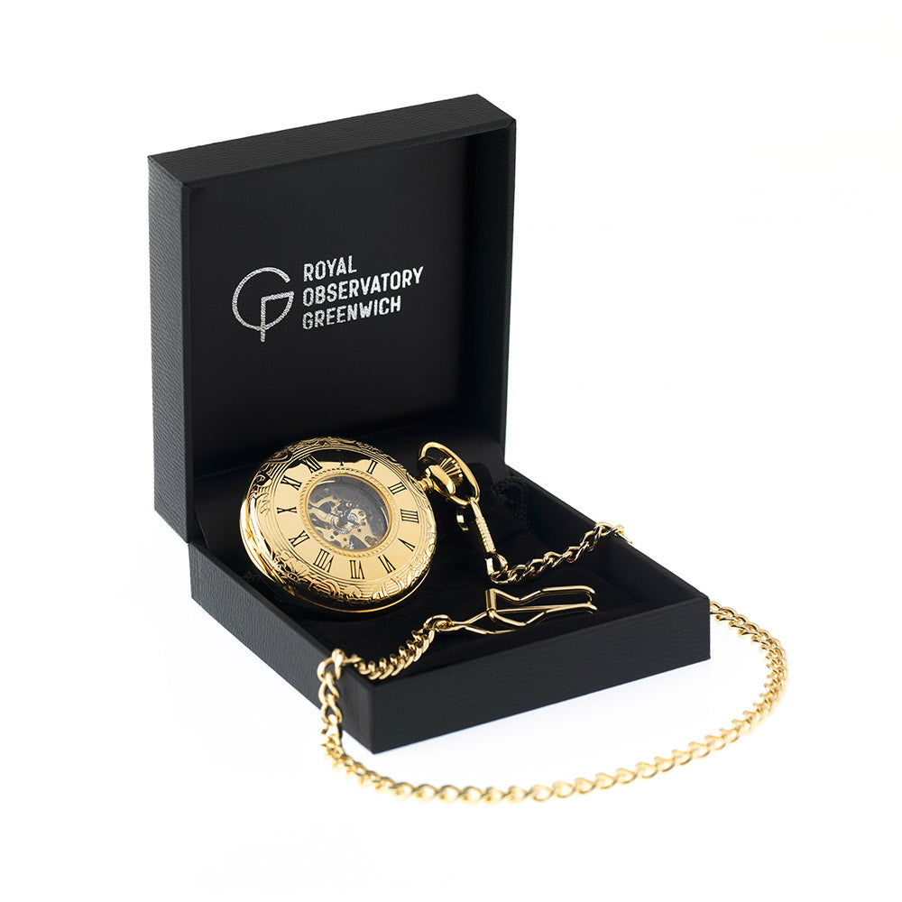 Royal Observatory Greenwich Gold Half Hunter Pocket Watch - 