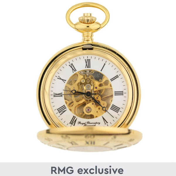 Gold finish H4 inspired pocket watch in Royal Observatory Greenwich presentation box