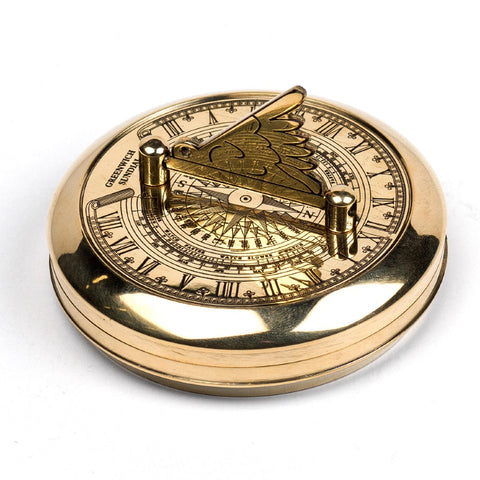 Etched brass sundial.