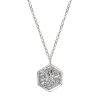 Sterling Silver Hexagon Flower Necklace