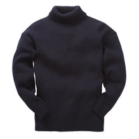Navy knitted wool rollneck submariner sweater