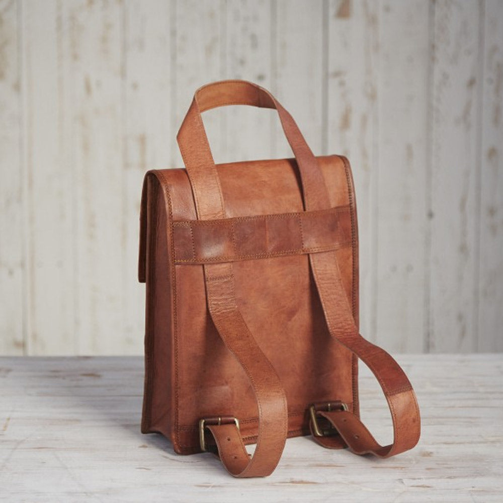 Leather Satchel Backpack - 