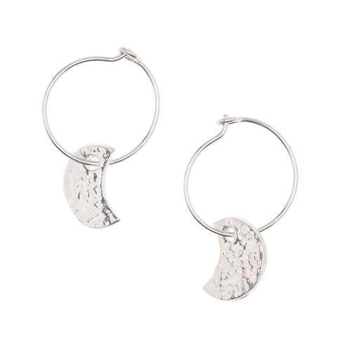 Moon Hoop Earrings