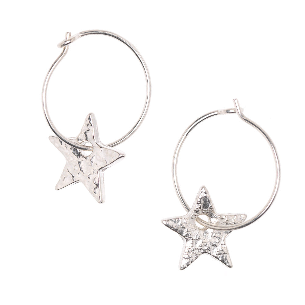 Star Hoop Earrings - 