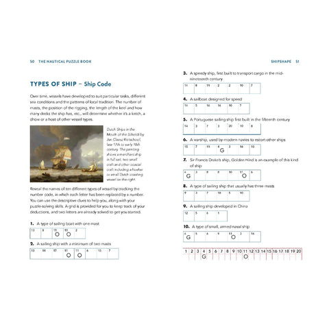 Pages from The National Maritime Museum Nautical Puzzle Book.