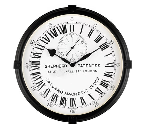 Black and white Greenwich Shepherd Gate 45cm Wall Clock.