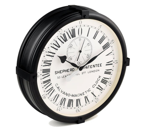 Black and white Greenwich Shepherd Gate 45cm Wall Clock.