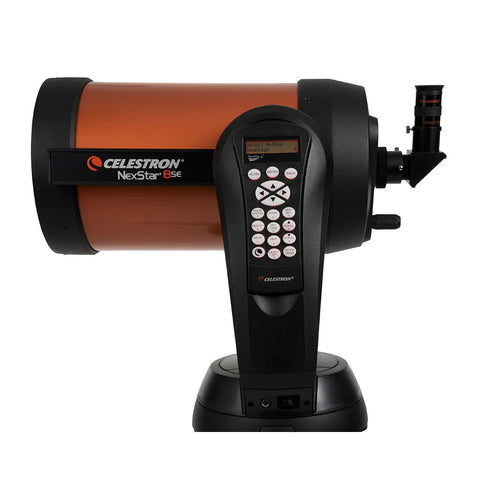 Orange and black telescope with control pad.