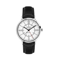 The Camden Watch Company GMT Steel Watch with Black Strap