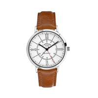 The Camden Watch Company GMT Steel Watch with Tan Strap