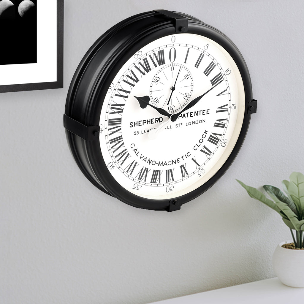 Greenwich Shepherd Gate 45cm Wall Clock, 24-Hour Analogue Dial - 
