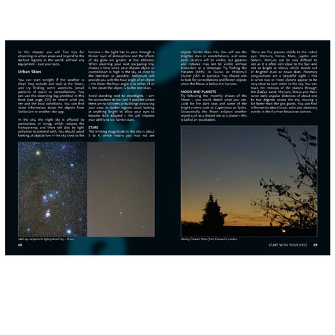 Pages from Stargazing: Beginners Guide to Astronomy with text and photographs.